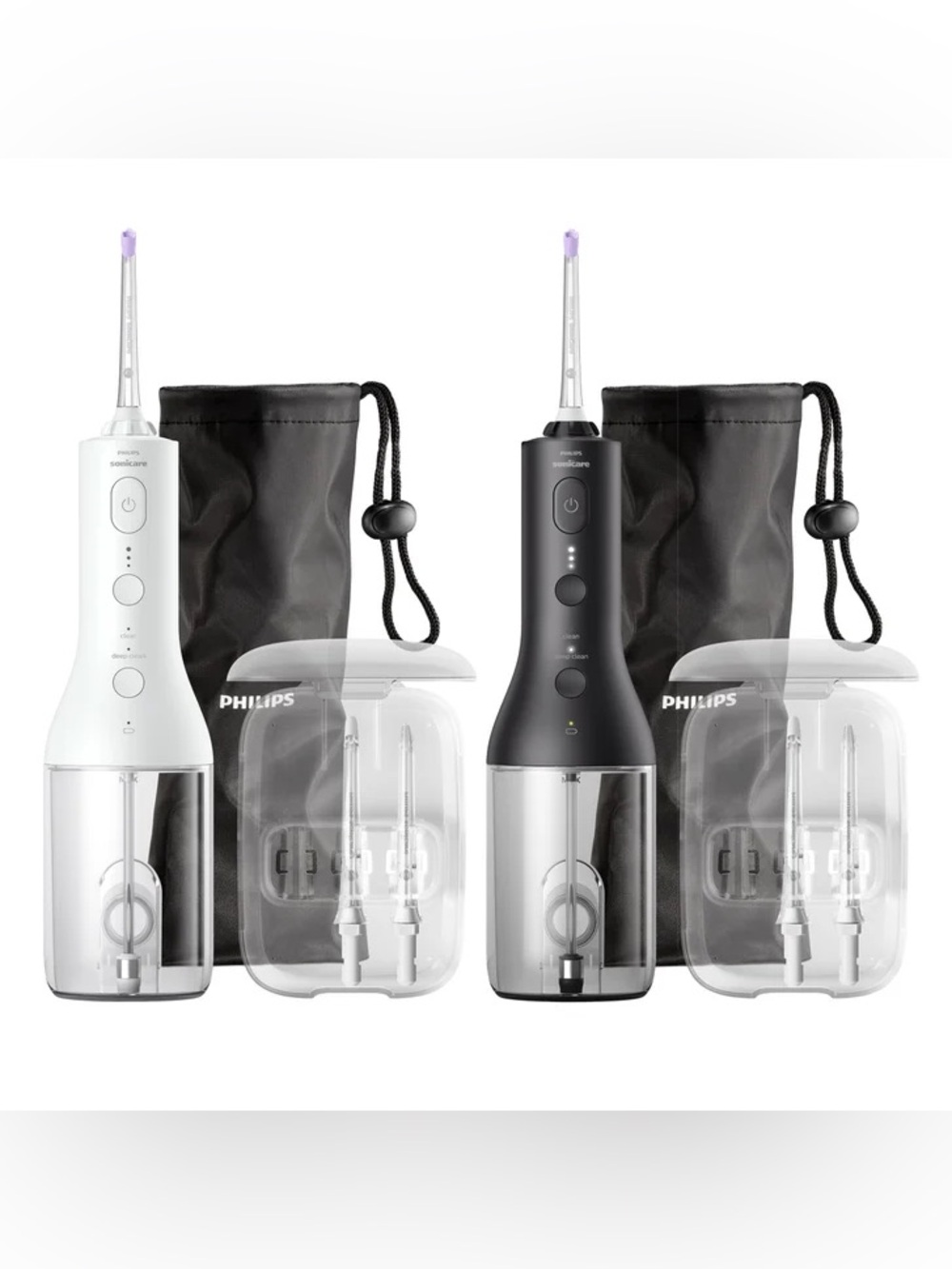Philips Sonicare Cordless Water Flosser Dual Pack | White & Black | Open Box